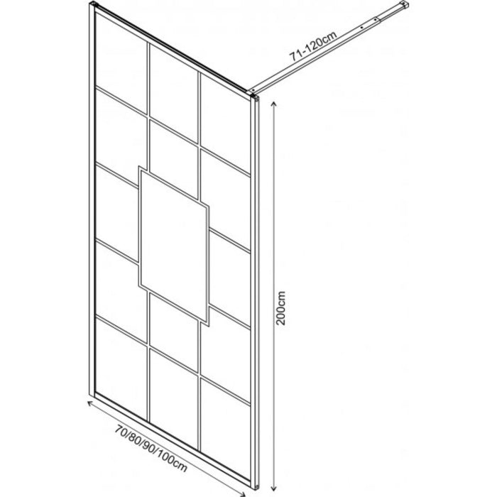 STATIONARY SCREEN 90X200 BLACK PROFILE