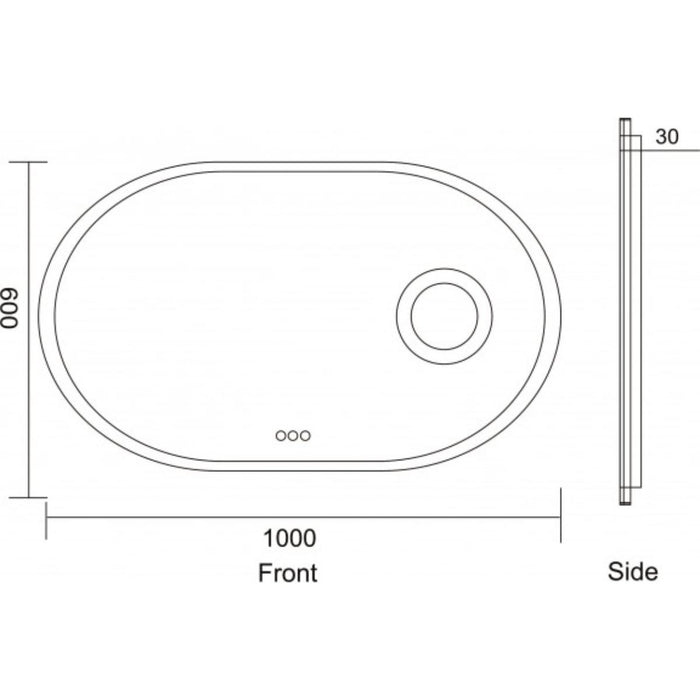 BATHROOM MIRROR WITH BUILT-IN LED ICL 1812