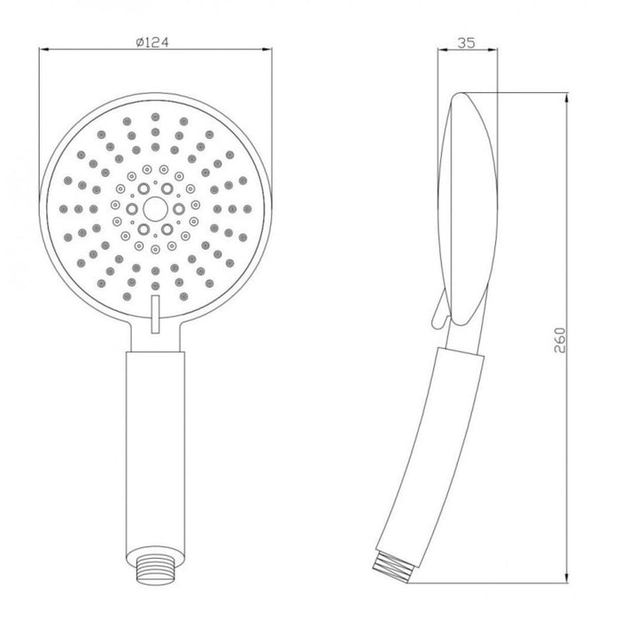 SHOWER HANDSET 5 FUNCTIONS 7314W IC