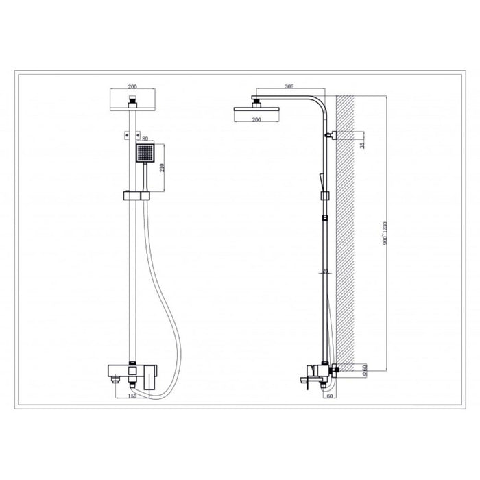 SHOWER SYSTEM YASMINA BLACK INTER CERAMIC