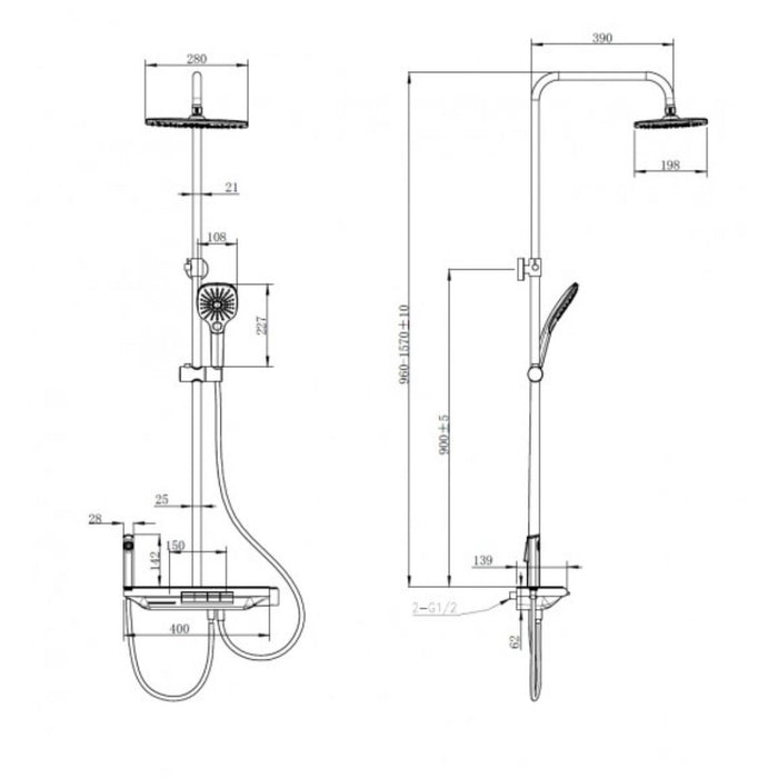 GLORI INTER CERAMIC SHOWER SYSTEM