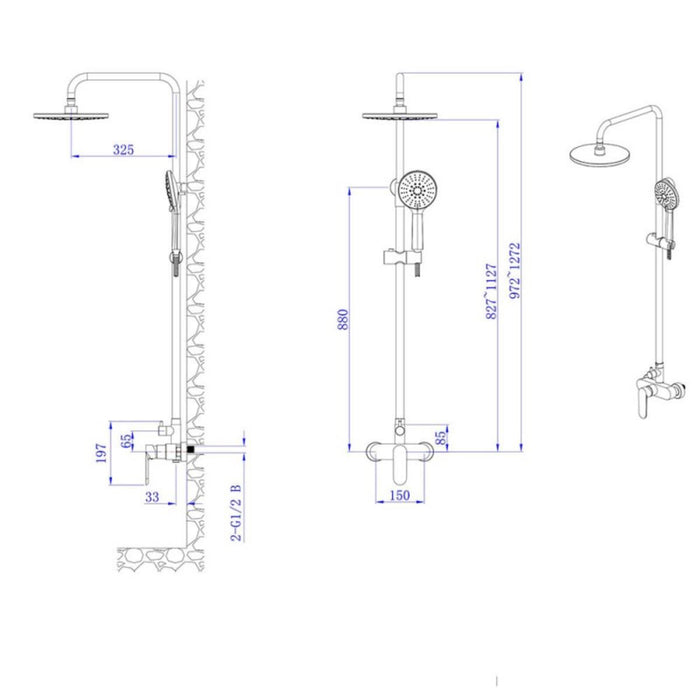 SHOWER SYSTEM WITH MIXER VERONA 6237
