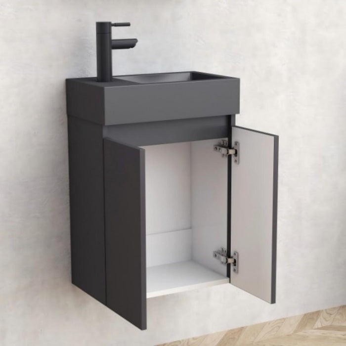 COMPACT BATHROOM BASE CABINET 42CM BLACK