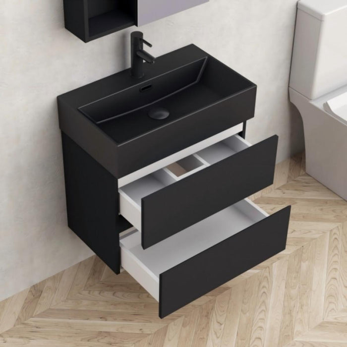 COMPACT BATHROOM BASE CABINET 59 CM BLACK
