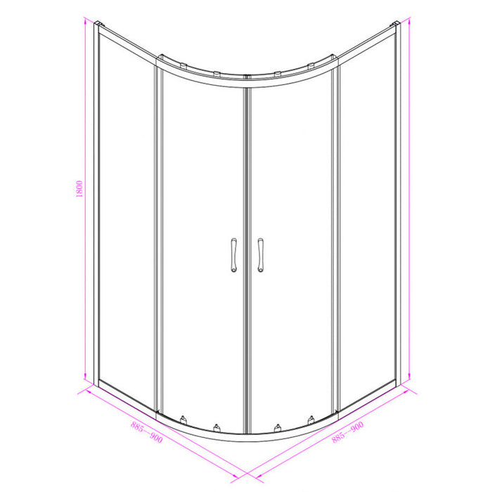SHOWER CABIN 90X90 INTER CERAMIC EMMA NEW