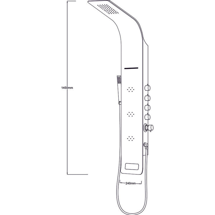 BAILEY INTER CERAMIC SHOWER PANEL WITH DISPLAY