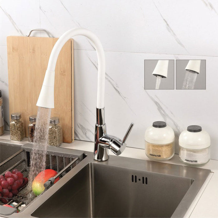 KITCHEN MIXER INTER CERAMIC HAVANA WHITE