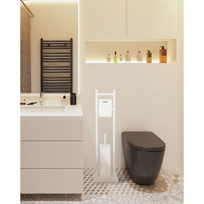 TOILET RACK. PAPER AND BRUSH WHITE MAT INTER CERAMIC