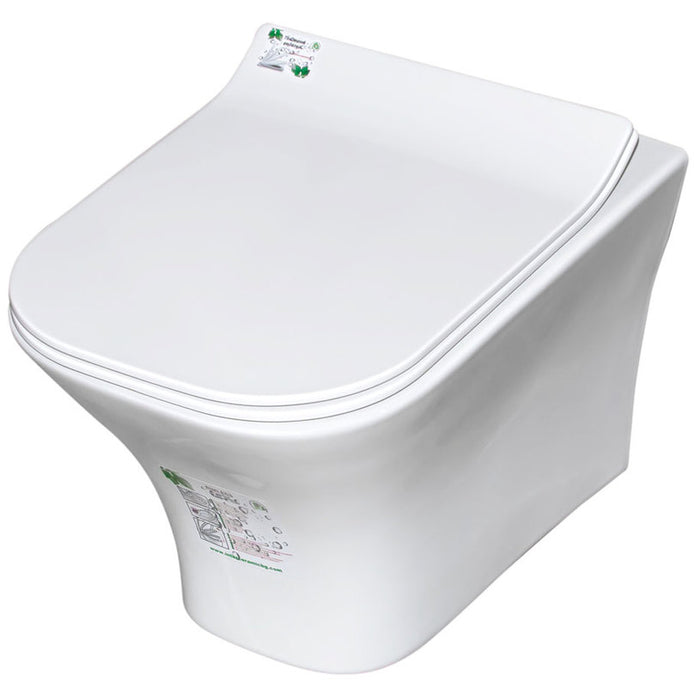 WALL-MOUNTED TOILET SET WITH SEAT INTER CERAMIC 3435W SLIM SEAT