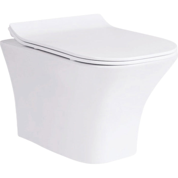 WALL-MOUNTED TOILET SET WITH SEAT INTER CERAMIC 3435W SLIM SEAT