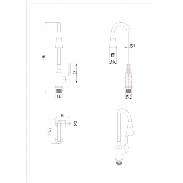 KITCHEN MIXER INTER CERAMIC HAVANA GRAY
