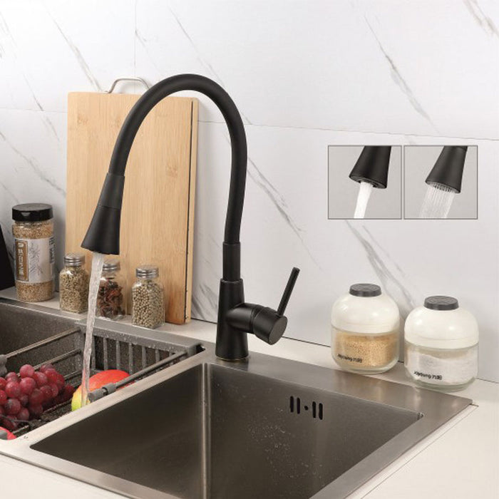 KITCHEN FAUCET INTER CERAMIC HAVANA ALL BLACK MAT