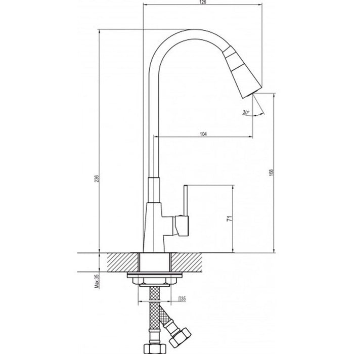 KITCHEN FAUCET INTER CERAMIC HAVANA BEIGE