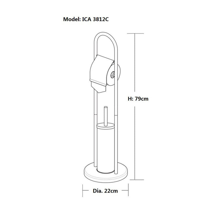 TOILET PAPER HOLDER WITH TOILET BRUSH INTER CERAMIC