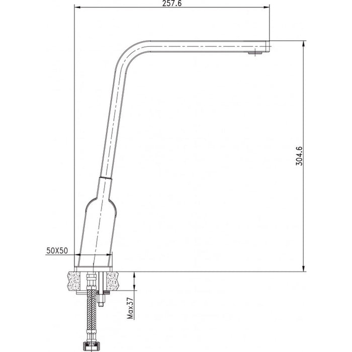 KITCHEN MIXER INTER CERAMIC KITCHEN LINE BLACK MAT