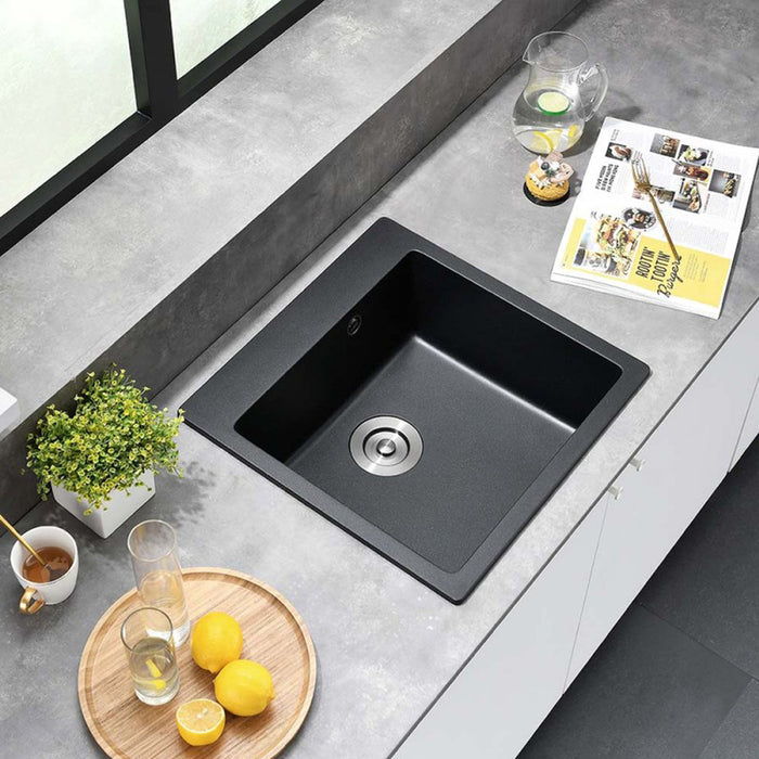 GRANITE KITCHEN SINK 5050 INTER CERAMIC SQUARE 50X50X20 CM BLACK