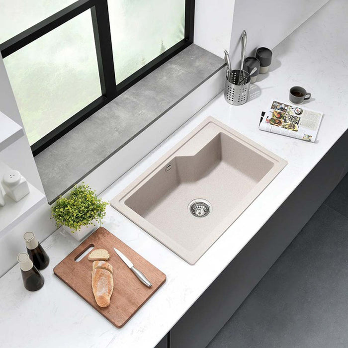 GRANITE KITCHEN SINK 8315 RECTANGULAR INTER CERAMIC 68X45X22 CM SAND