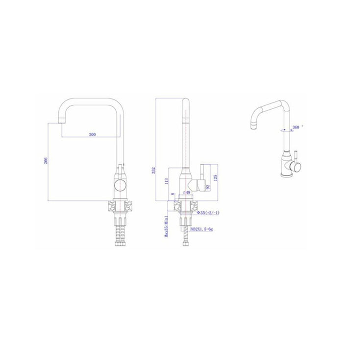 KITCHEN MIXER WITH GRANITE COVER INTER CERAMIC 7107005 GREY