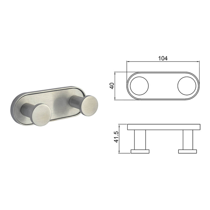 DOUBLE BATHROOM HANGER INTER CERAMIC LUSSO