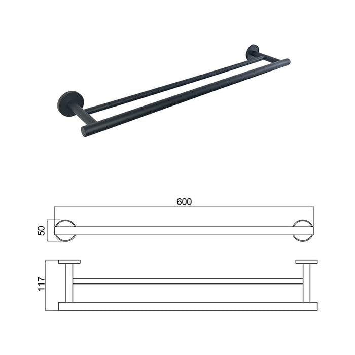 DOUBLE TOWEL HOLDER INTER CERAMIC LUSSO