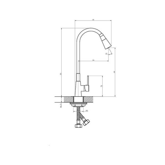 KITCHEN MIXER INTER CERAMIC HAVANA POLISHED GOLD