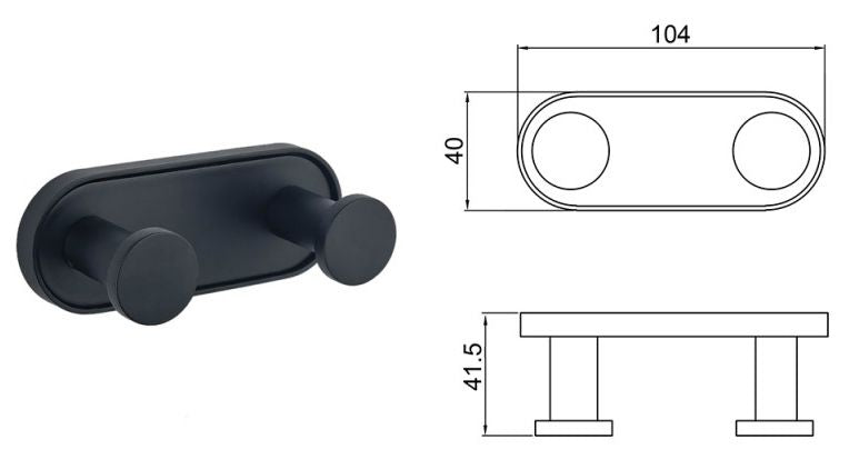 DOUBLE BATHROOM HANGER INTER CERAMIC LUSSO
