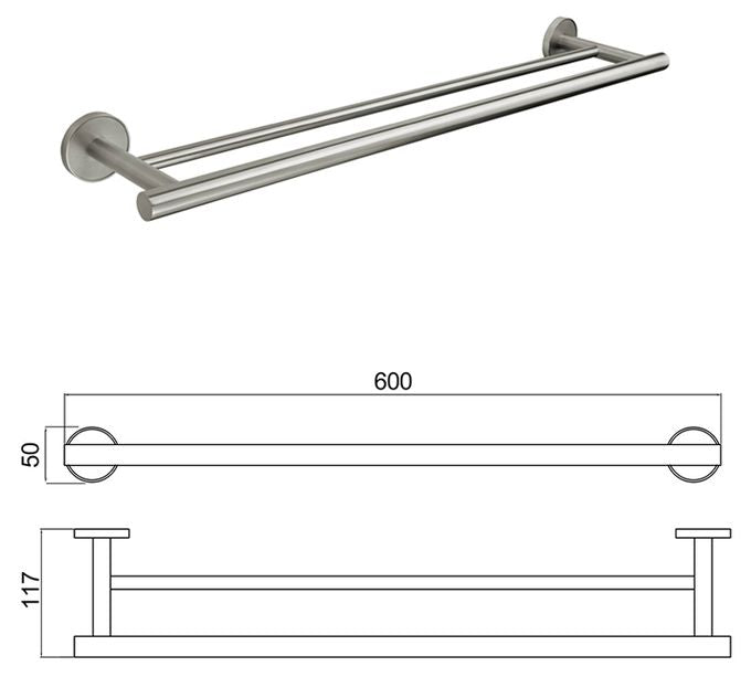 DOUBLE TOWEL HOLDER INTER CERAMIC LUSSO