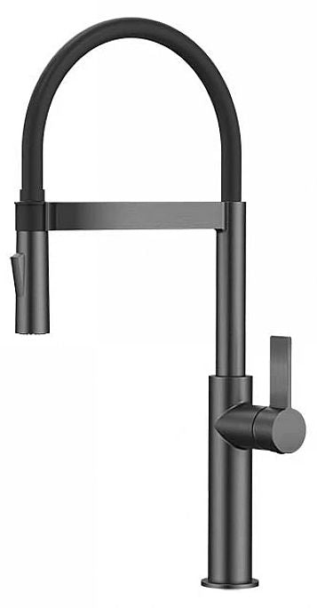 KITCHEN FAUCET WITH PULL-OUT SHOWER INTER CERAMIC GUN GRAY