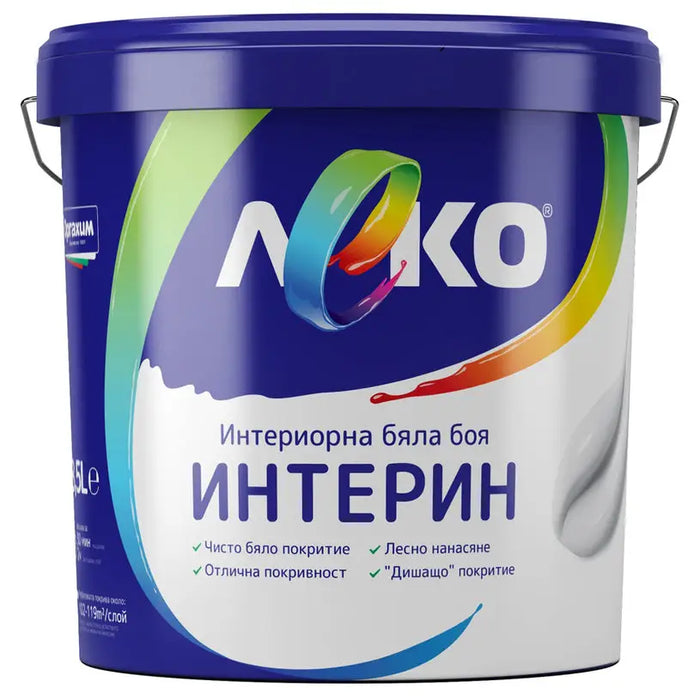INTERIN INTERIOR WHITE PAINT 8.5 L LEKO - Бели интериорни бои<<<Интериорни бои<<<Бои и лакове<<<Praktiker&&&Бял