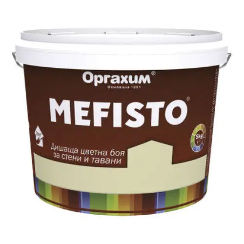 INTERIOR PAINT COLOR BANANA 5 KG MEFISTO - Цветни интериорни бои<<<Интериорни бои<<<Подови и стенни