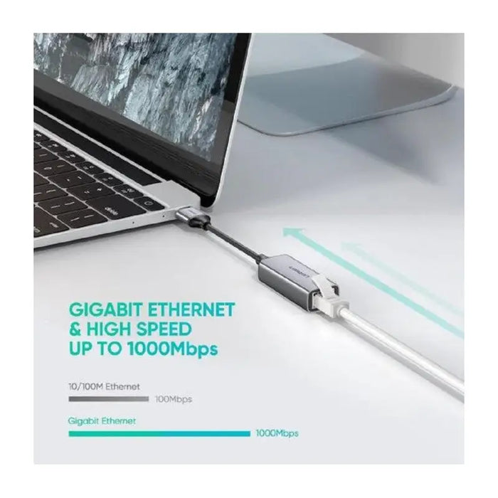 INTERNET ADAPTER USB A/RJ45 CM209 UGREEN - METAL - USB хъбове и адаптери<<<Компютърна периферия<<<AmperelB2B