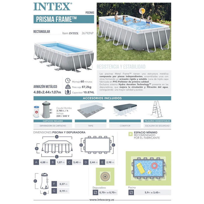 POOL 488X244X107CM INTEX 26792NP