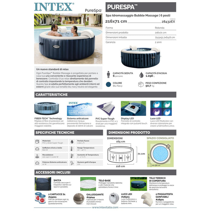 INFLATABLE JACUZZI NAVY INTEX 28432