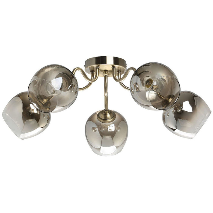 CHANDELIER 5XE27 BRASS INTO IREN