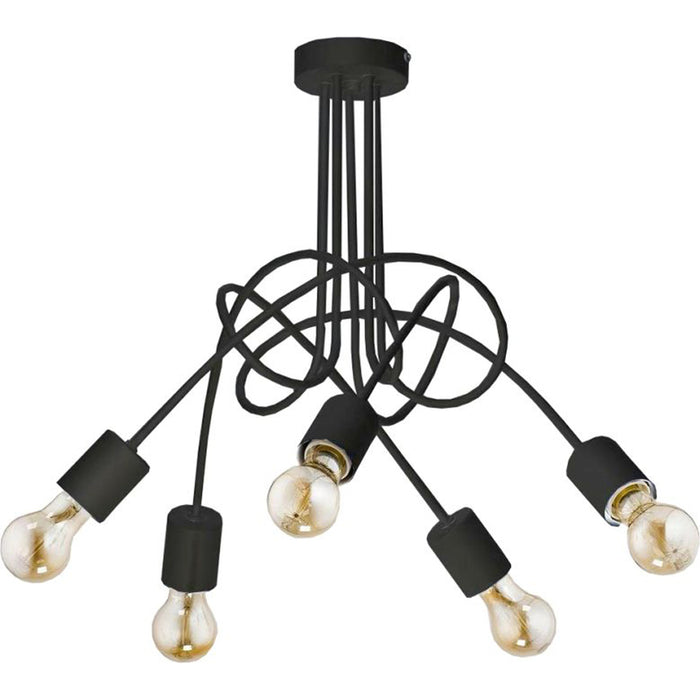 CHANDELIER 5XE27 BLACK INTO ZINA