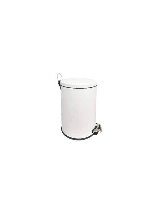 BASKET WITH PEDAL 3L METAL WHITE