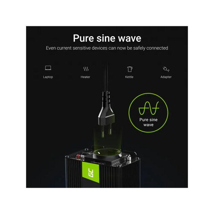 Inverter GREEN CELL 12V 300W/600W Pure Sine Wave - Инвертори<<<Непрекъсваеми токозахранващи