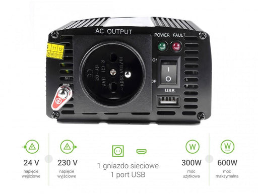 Inverter GREEN CELL 24V/300W - Инвертори<<<Непрекъсваеми токозахранващи устройства<<<ValiAPI&&&ConvertersZSA-PRZ<<<Car