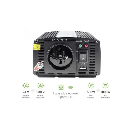 Inverter GREEN CELL 24V/500W - Инвертори<<<Непрекъсваеми токозахранващи устройства<<<ValiAPI&&&ConvertersZSA-PRZ<<<Car