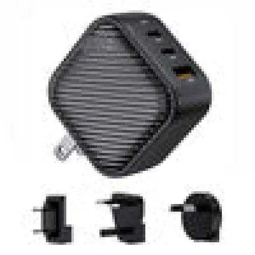 INVZI GanHub 2x USB-C + USB wall charger 65W EU/UK/AU/US (black) - mains chargers<<<Chargers<<<GSM