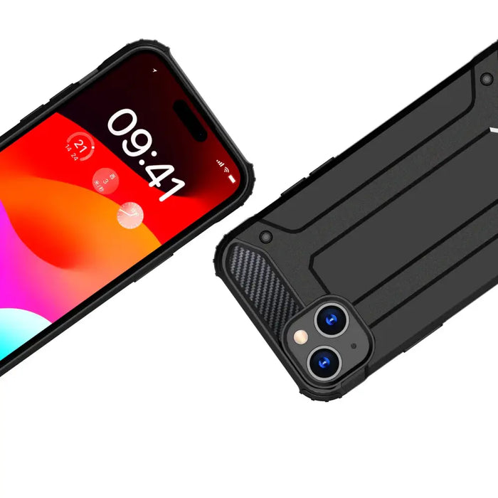 iPhone 15 Hybrid Armor case - black - Cell phone cases and covers<<<HurtelXML