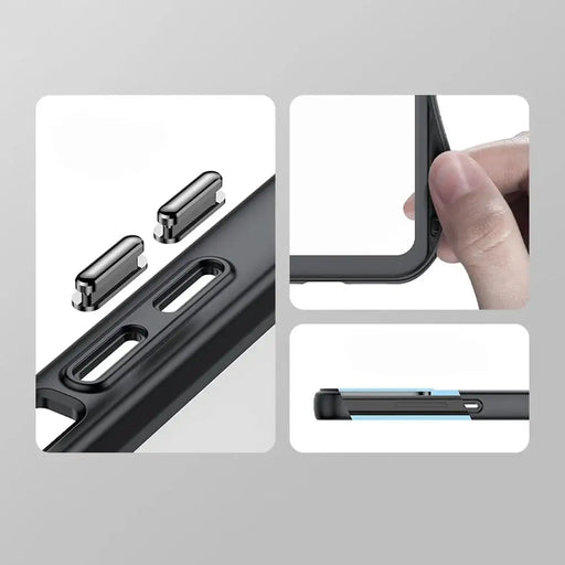 iPhone 15 Outer Space Reinforced Case with Flexible Frame - Black - Cell phone cases and covers<<<HurtelXML
