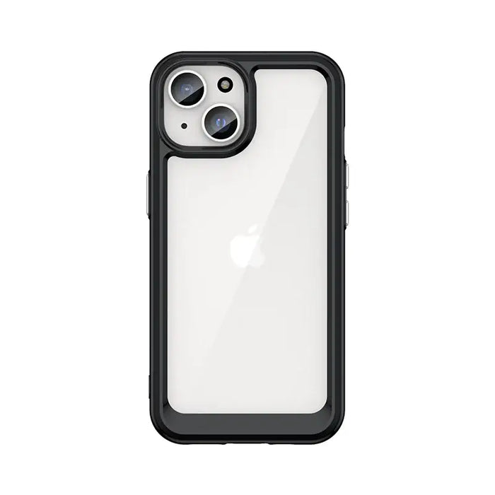 iPhone 15 Outer Space Reinforced Case with Flexible Frame - Black - Cell phone cases and covers<<<HurtelXML