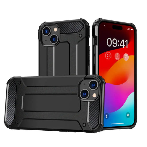 iPhone 15 Plus Hybrid Armor case - black - Cell phone cases and covers<<<HurtelXML
