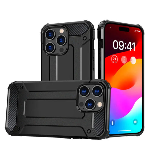 iPhone 15 Pro Max Hybrid Armor case - black - Cell phone cases and covers<<<HurtelXML