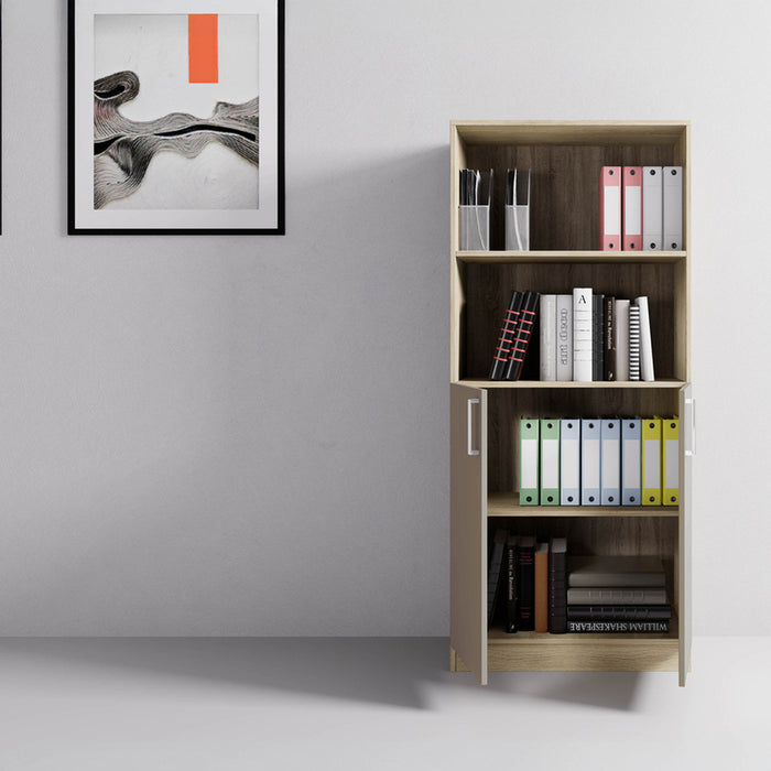 OFFICE SHELF WITH 2 DOORS AND 2 SHELVES IRIM OLIVE L ARVEN/LATTE