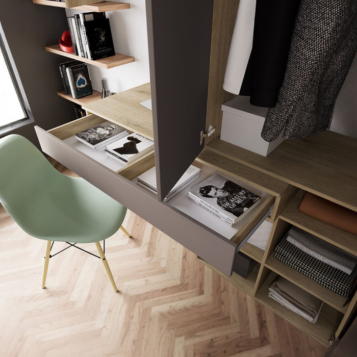 WARDROBE+DESK IRIM POSITANO ARVEN SONOMA/LATTE