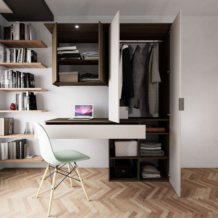 WARDROBE+DESK IRIM POSITANO OAK DYLAN/CASHMERE