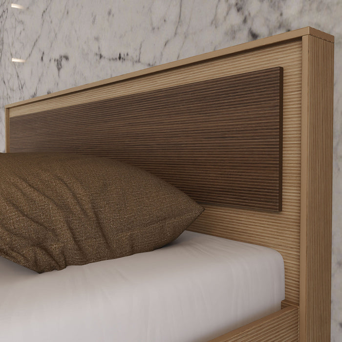 BEDROOM FOR MATTRESS 160X200 CM IRIM ZURICH OAK LINEA/WALNUT LINEA
