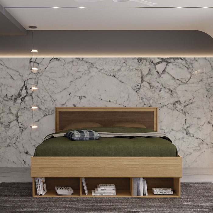 BEDROOM FOR MATTRESS 160X200 CM IRIM ZURICH OAK LINEA/WALNUT LINEA